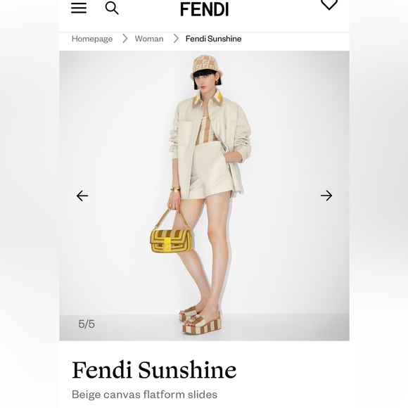 FENDI SUNSHINE EMBROIDERED LOGO PLATFORM SLIDE SANDAL NEUTRAL BEIGE SZ 38.5 NEW! - Picture 5 of 16